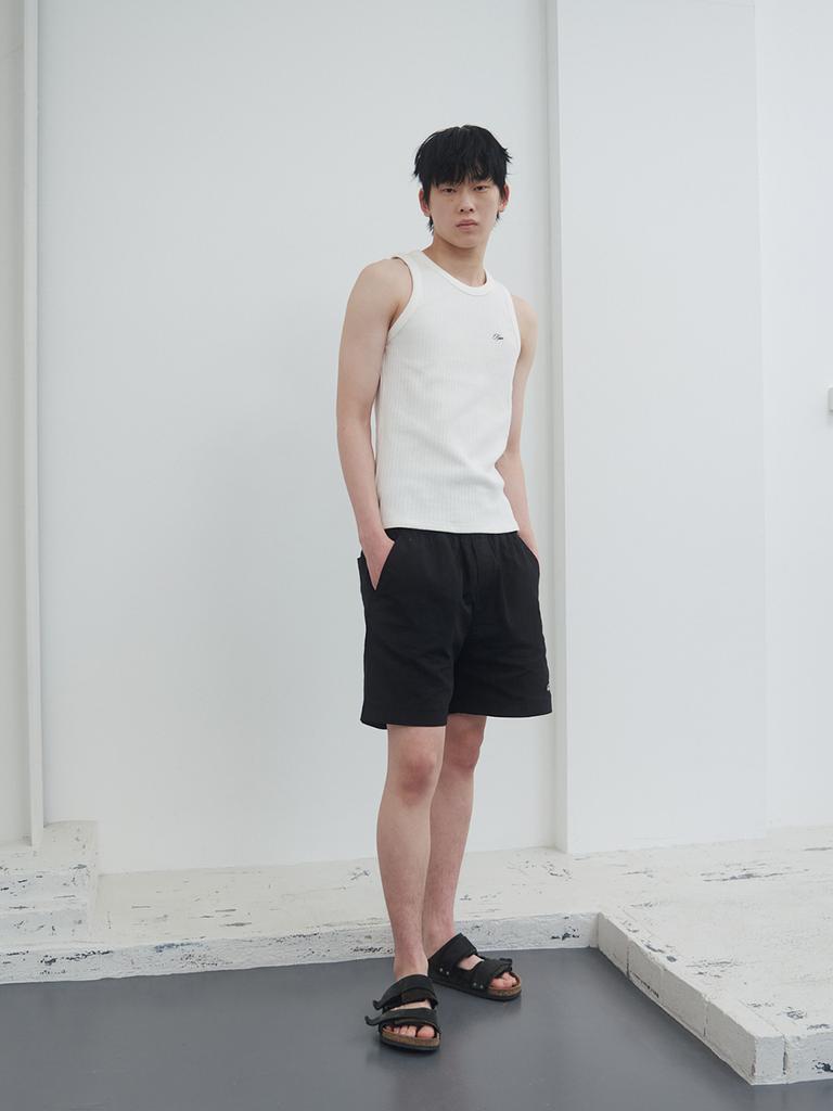 Gijunmaen Structured Rib Tank Top Off-White
