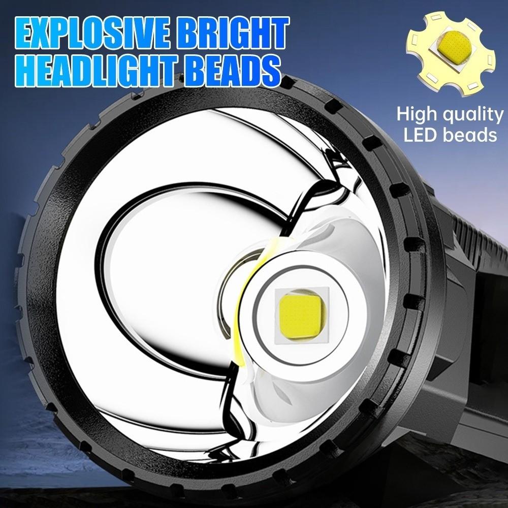 With Side Lights Handheld Spotlight Dimmable Powerful Handheld Lantern Camping Searchlight Outdoor