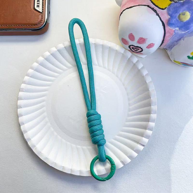 14CM Color Block Woven Plush Mobile Phone Lanyard & Anti-Lost Keychain Rope