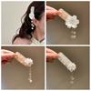 Flower Pearl Tassel Barrettes Elegant Chinese Style Side Clip  Cheongsam Decoration