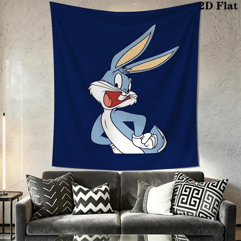Bugs Bunny Wall Tapestry Aesthetic Wall Hanging Printed Fabric Blanket Decorative Tapestries for Bedroom Living Room Home Decor