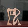 Cucciolo di Famiglia Legno Cane Artigianato Statuetta Ornamento da Tavolo Scultura Modello Decorazione Casa Ufficio Scultura Animale Regalo di Natale