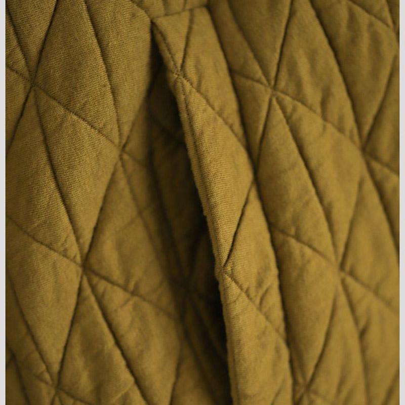 Manteau femme automne et hiver grande taille ample mode décontracté col debout couleur unie coton veste