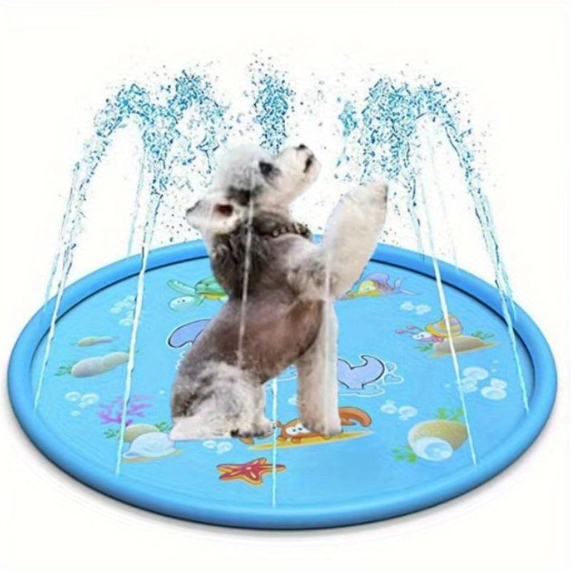 Heavy-Duty Outdoor Pet Bathing Basin with Spray Function - Non-Slip Dog Water Play Mat, Thick PVC Material, Full-Body Coverage