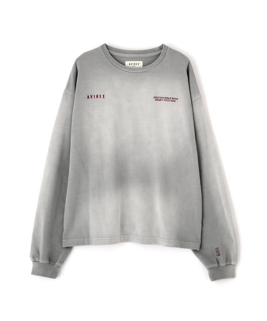 Avirex WEB LIMITED Belle LINE SPRAY L/S T-SHIRT, Women's, Light Gray, Size 023, Size Small, 783-5130701