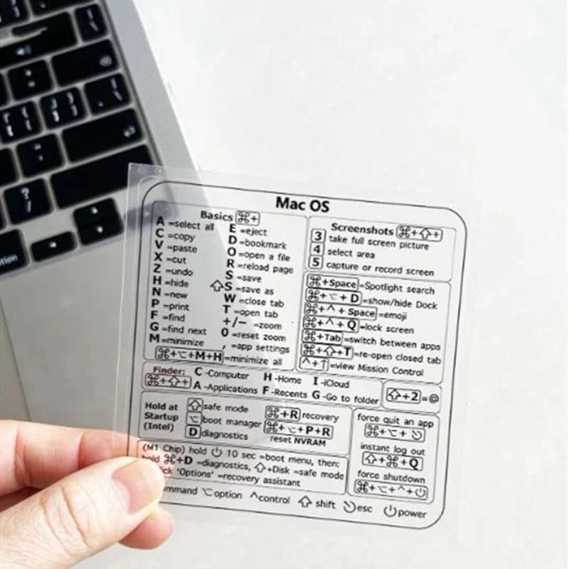 Shortcut Stickers for MacBook Pro/Air Keyboard - Clear, Fits 13-16" Models, Quick Navigation & Application Control