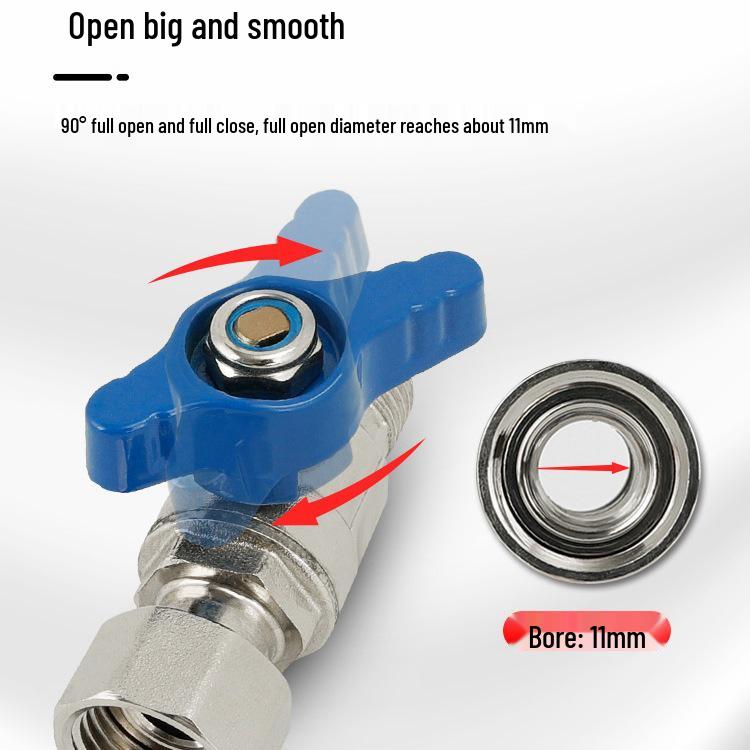 Full Copper Water Heater Union Ball Valve, Male/Female Thread, 6 to 4 Points Large Flow for Wall-Hung Boiler