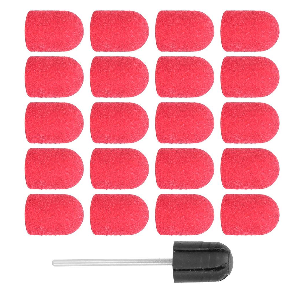 Nagelkunst-Schleifkappe, Nagelbohrer, Polieren, Schleifen, Schleifbänder-Set (13 x 19 mm)rot