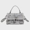 2024 Women's Fashion Versatile Lace Handbag: New Light Luxury Shoulder and Crossbody Small Square Bag