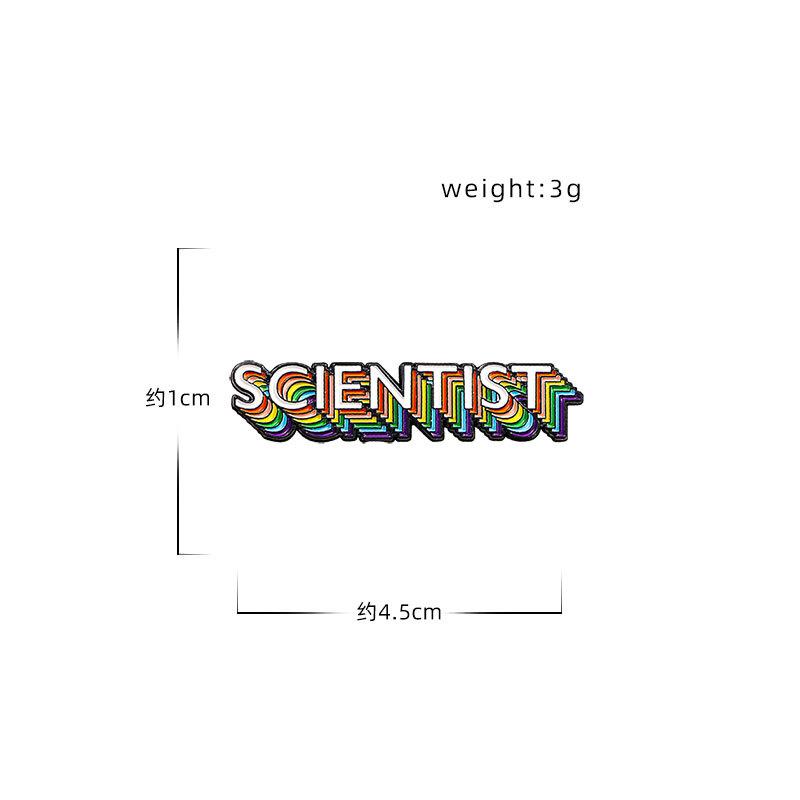 New Crossborder Color English Word Scientist Brooch Enamel Badge Pin Decorative Accessory For Scientist Backpack Clothing