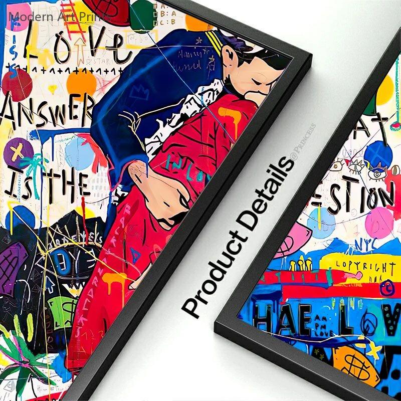 Victory Kiss Posters and Prints Graffiti Pop Art Victory Kiss Canvas Painting Wall Picture for Living Room Home Decor Cuadros