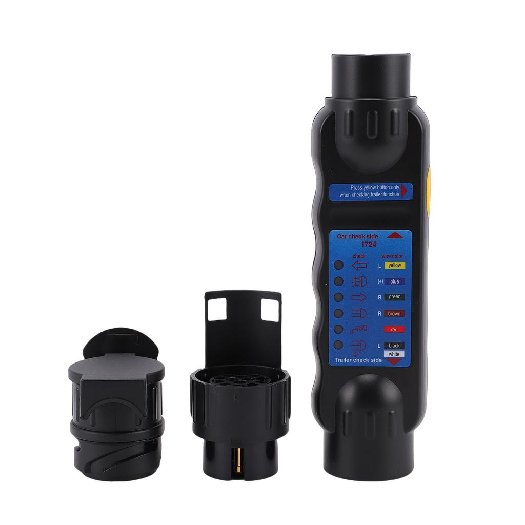 2 In 1 Trailer Connector Tester 7 Pin Plug Socket Light Circuit Adapter Combination with LED Indicator