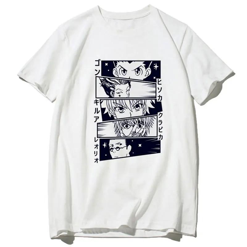 90s Japanese Anime Hunter X Hunter Unisex T-shirt Graphic Men Harajuku Kawaii Killua Tshirt Funny Hisoka T Shirt Tops Tees Male