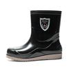 Medium Tube Men's Rain Shoes Water Shoes Non-slip Design Flat Bottom Fashion Rain Boots Takeaway Fishing Kitchen Chef Waterproof Glue Shoes