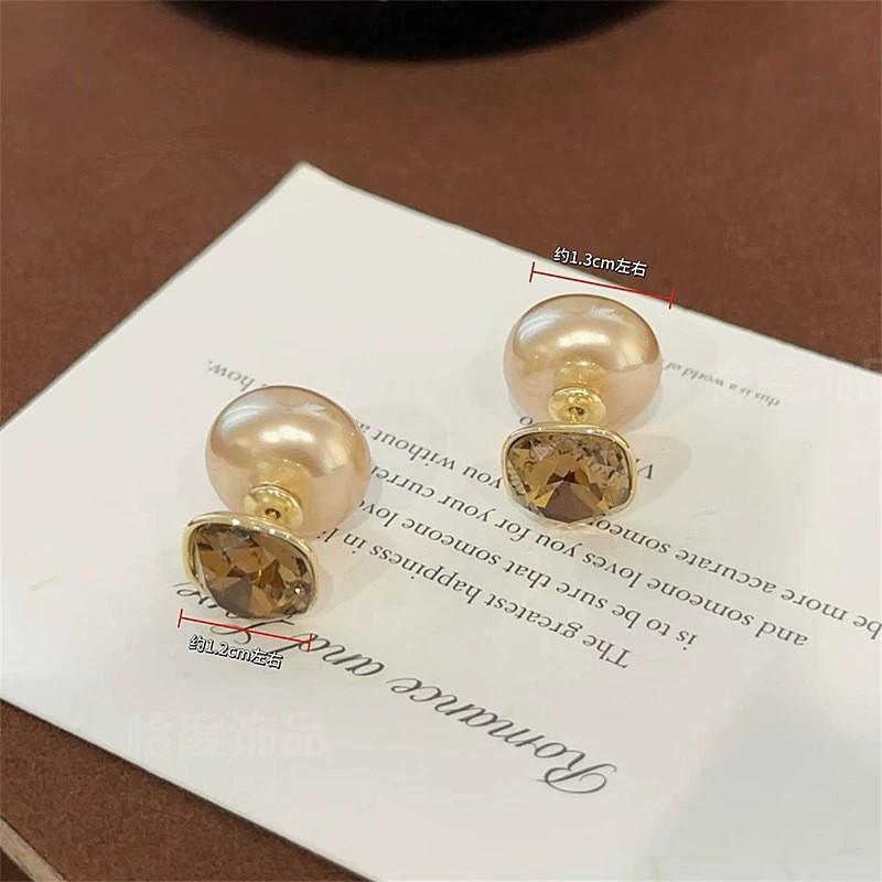 French Crystal Pearl Stud Earrings: Elegant, Versatile Jewelry for Women