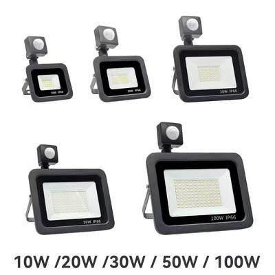Projecteur LED avec Détecteur de Mouvement PIR Projecteur LED Extérieur 10W 20W 30W 50W 100W IP66 Étanche Éclairage Extérieur de Jardin Éclairage Public