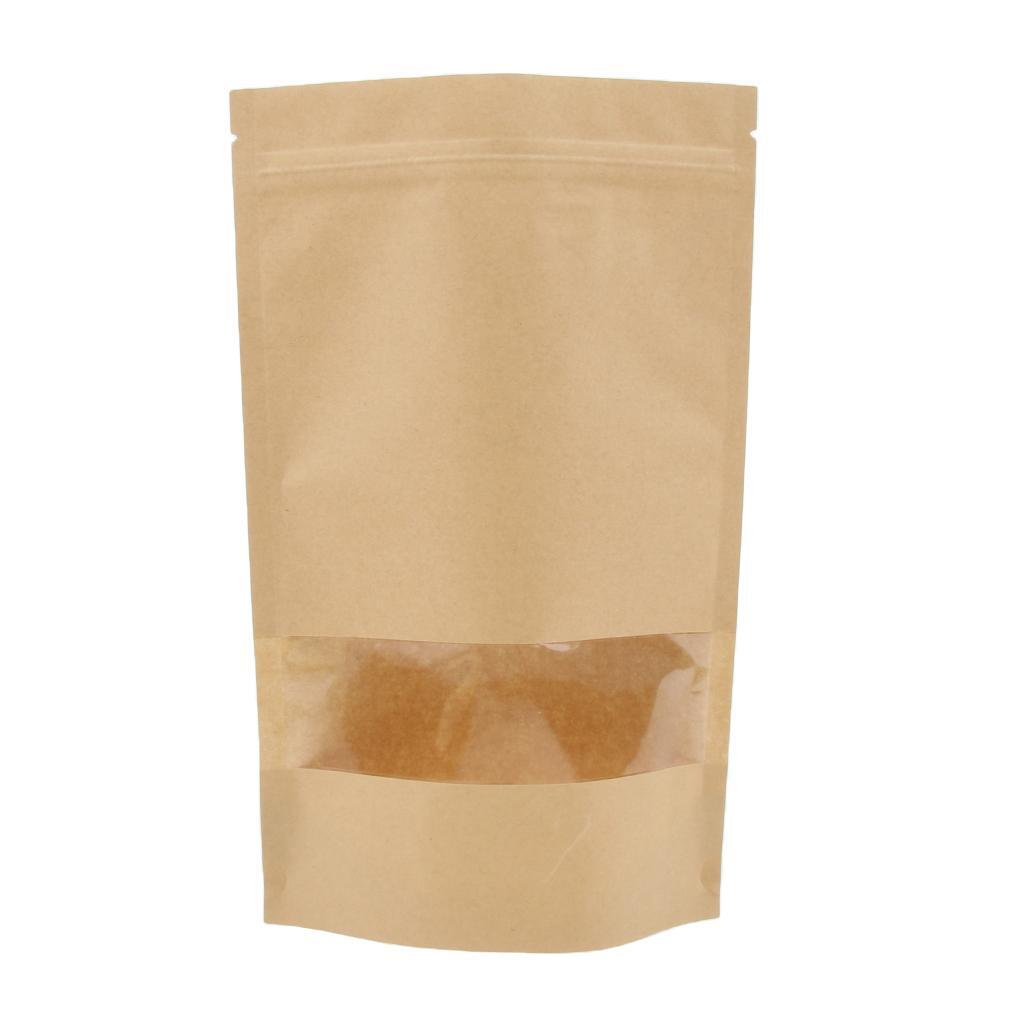 Pack of 50 Kraft Paper Bags with Zipper Closure and Window 18x26 4 Convenient and Stylish Packaging Option