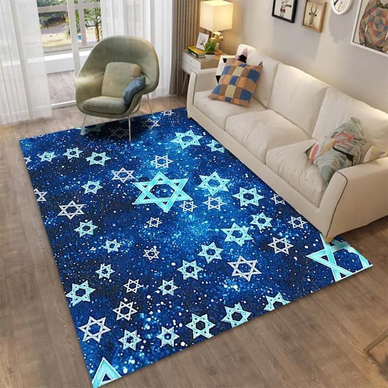 Alfombrillas de Suelo con Patrón de Estrella Hexagonal Decoración de Puerta Alfombrillas de Suelo para Sala de Estar del Hogar