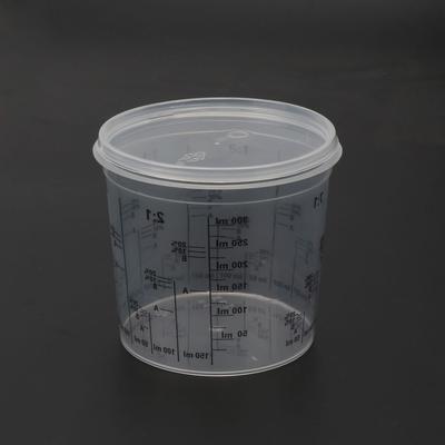 Calibrated Mixing Ratios Disposable Clear Graduated Plastic Mixing Cups for Paint UV Resin Epoxy 400ml Measuring Ratios
