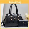 Stylish Large Capacity Crocodile Pattern Pu Handbag With Shiny Finish And Versatile Colors