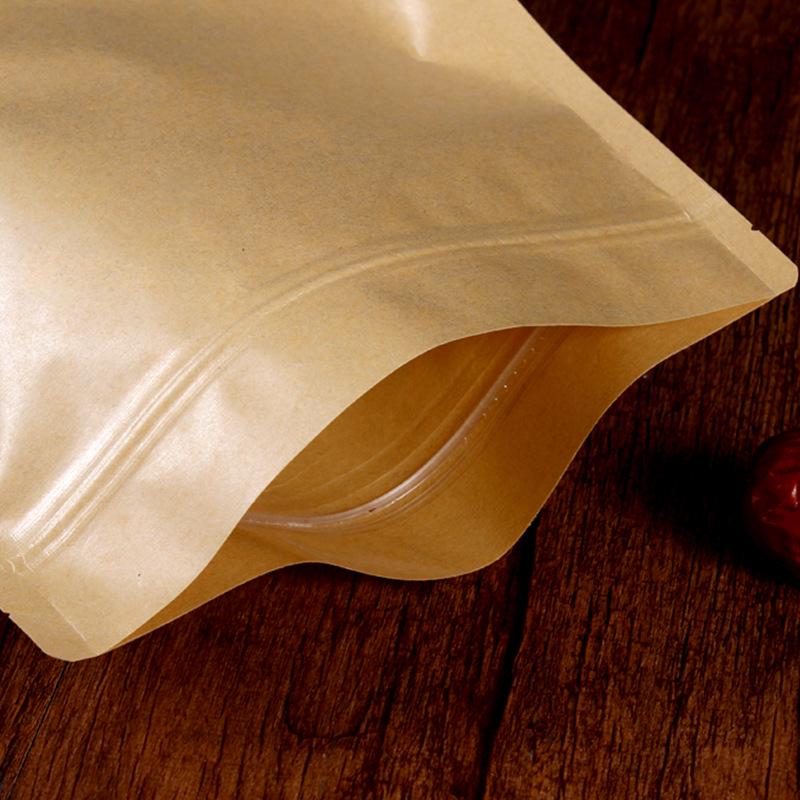 Frosted Kraft Paper Stand-Up Bag with Window for Dog Food and Dried Fruit Packaging