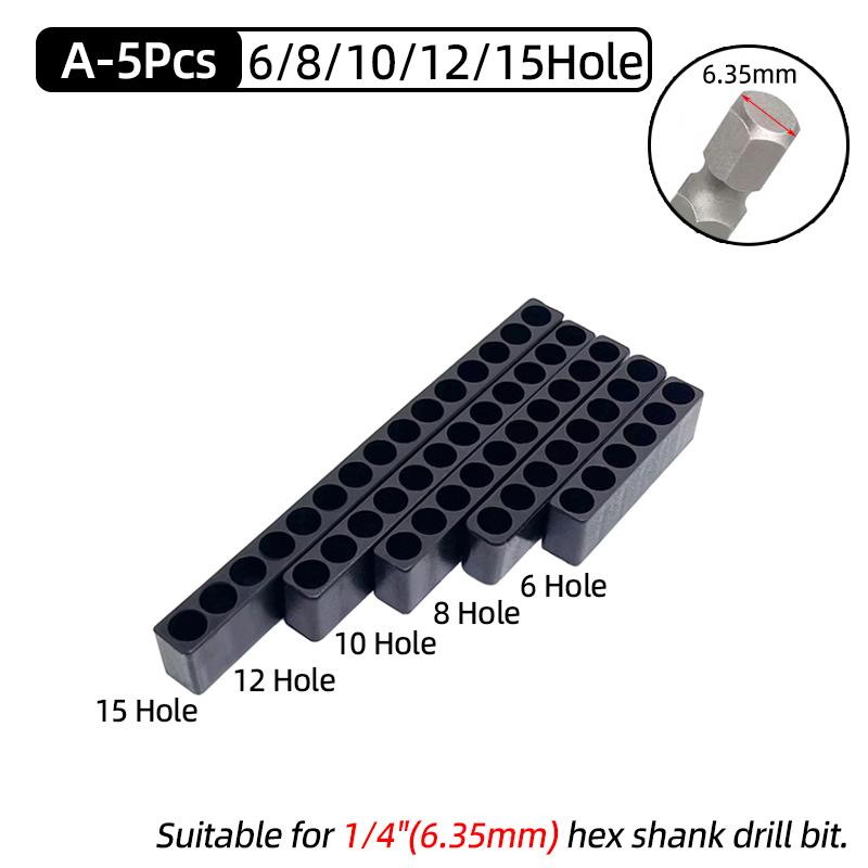 5Pcs/10Pcs Set 6/10/8/12/15 Holes Hex Shank Screwdriver Bit Holder Plastic Screwdriver Head Storage Drill Bit Stand For Power Accessories