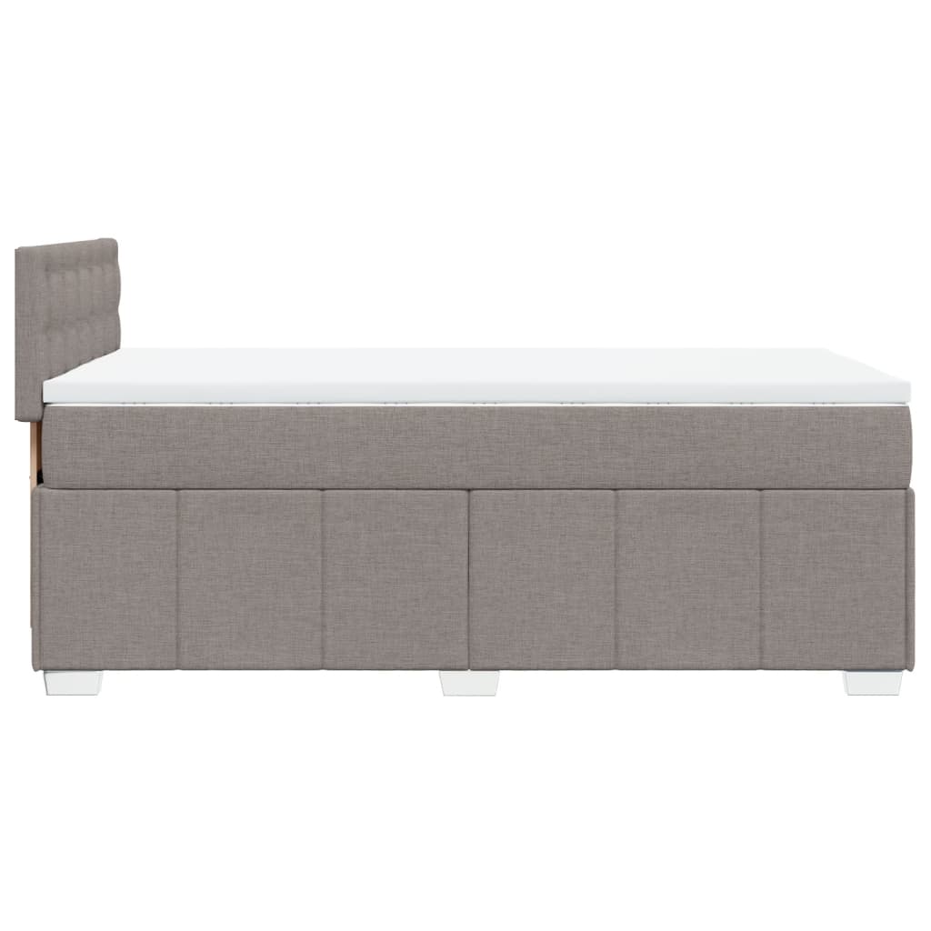 Łóżko Kontynentalne Z Materacem, Taupe, Tkanina, 100X200 Cm