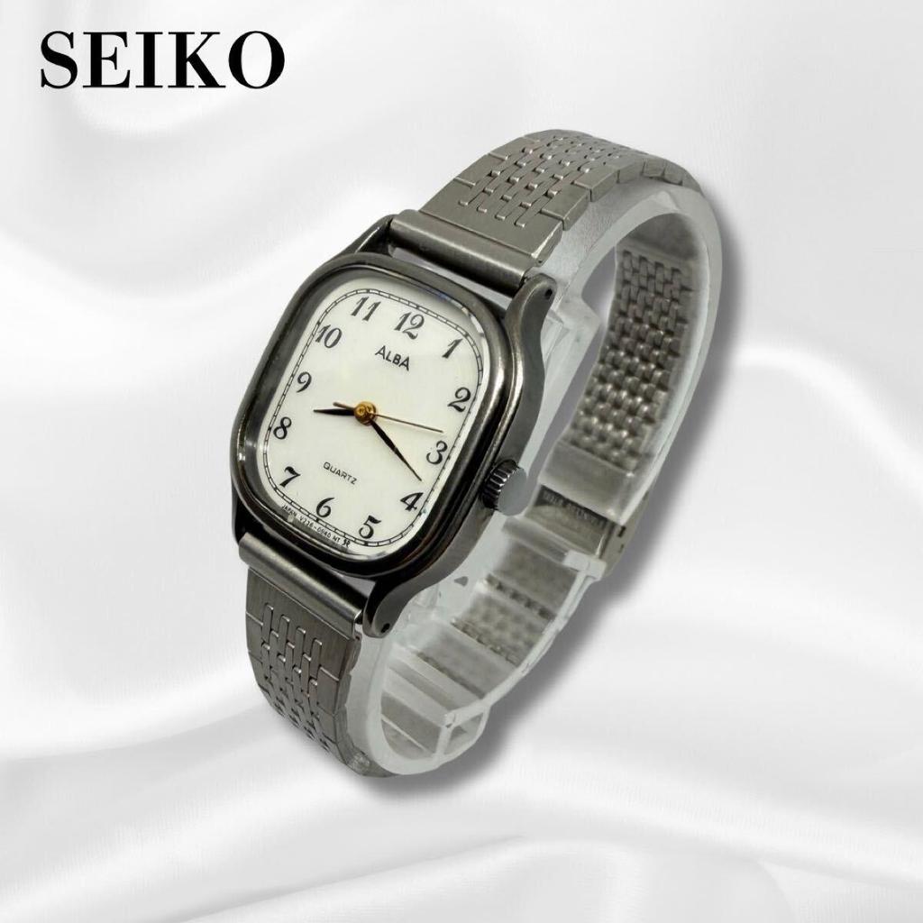 Used Beautiful Condition, Working, SEIKO ALBA Quartz Watch, Ladies, Seiko Vintage, Silver, Square