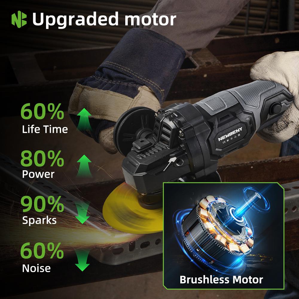 125mm Brushless Cordless Electric Angle Grinder 3 Gears High Power Grinding Polisher Cutter Tool For Makita 18V Battery