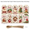 50pcs Merry Christmas Kraft Paper Tags Gift Packaging Decoration Xmas Tree Hanging Label 2024 Navidad New Year Kids Gift Card