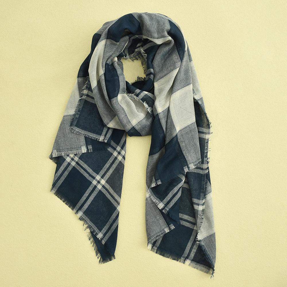 Classical Men's Winter Plaid Scarf Windproof Warm Shawls Scarves Soft Casual Scarves Men Scarf