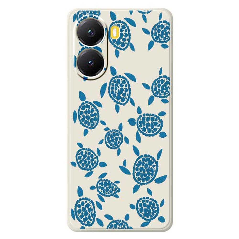 Pro Xiaomi Redmi Turbo 4 5G/Poco X7 Pro 5G Pouzdro Modrý Vzor Želvy Potisk Rovný Okraj TPU Kryt Zadní Strany Telefonu