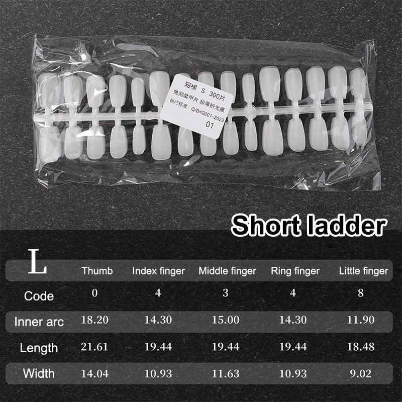 300 Pcs/Bag Fake Nail Tips Matte Coverage Transparent False Nails Tips Gel Nails Extension Diy Practice Nail Tool