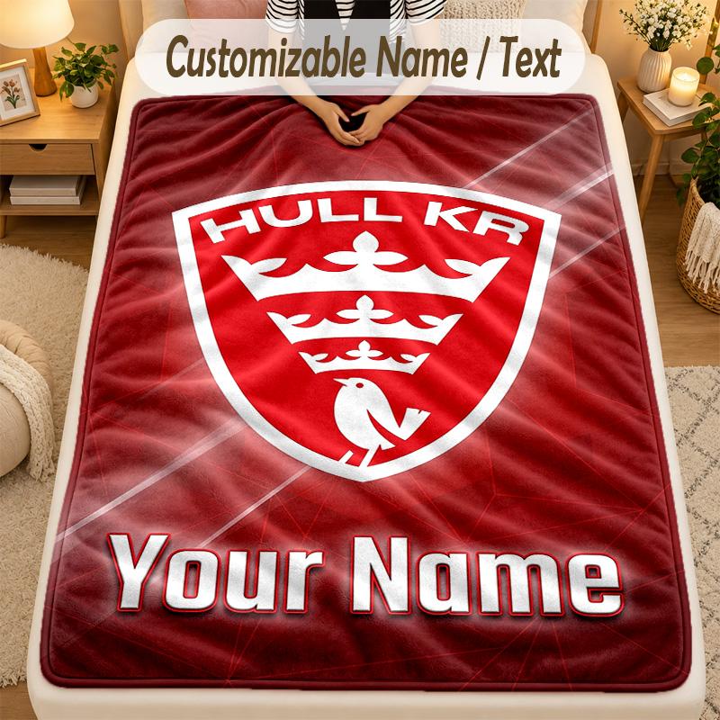 Flannel BlanketHull KR Custom Name Text Personalized Soft Warm Throw Blanket Home Decor Gift