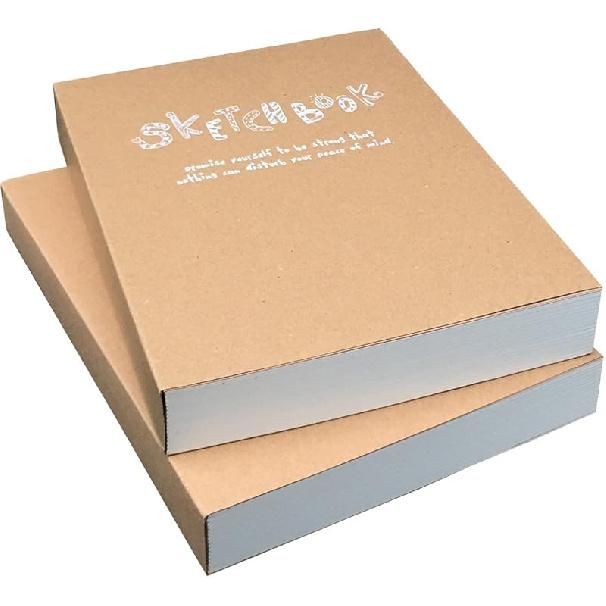 Kraft Cover Drawing Notebook & Sketchbook – Set of 2 Blank Plain Sketch Books – 125g Thick Paper A5 Size, 150x210mm Paper Ideal for Drawing & A5