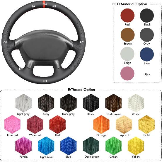 MEWANT Steering Wheel Cover for Chevy Corvette (C5) 1997-2004 Hand-Stitched Leather Car Steering Wrap