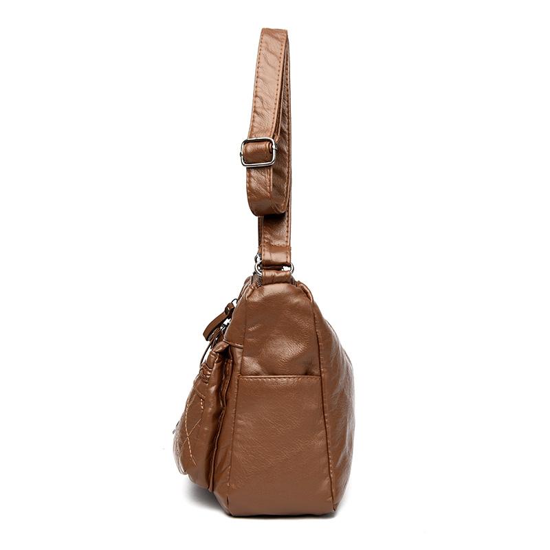 Мягкая кожаная сумка кроссбоди Женская сумка через плечо Маленькая квадратная сумка — фото 9