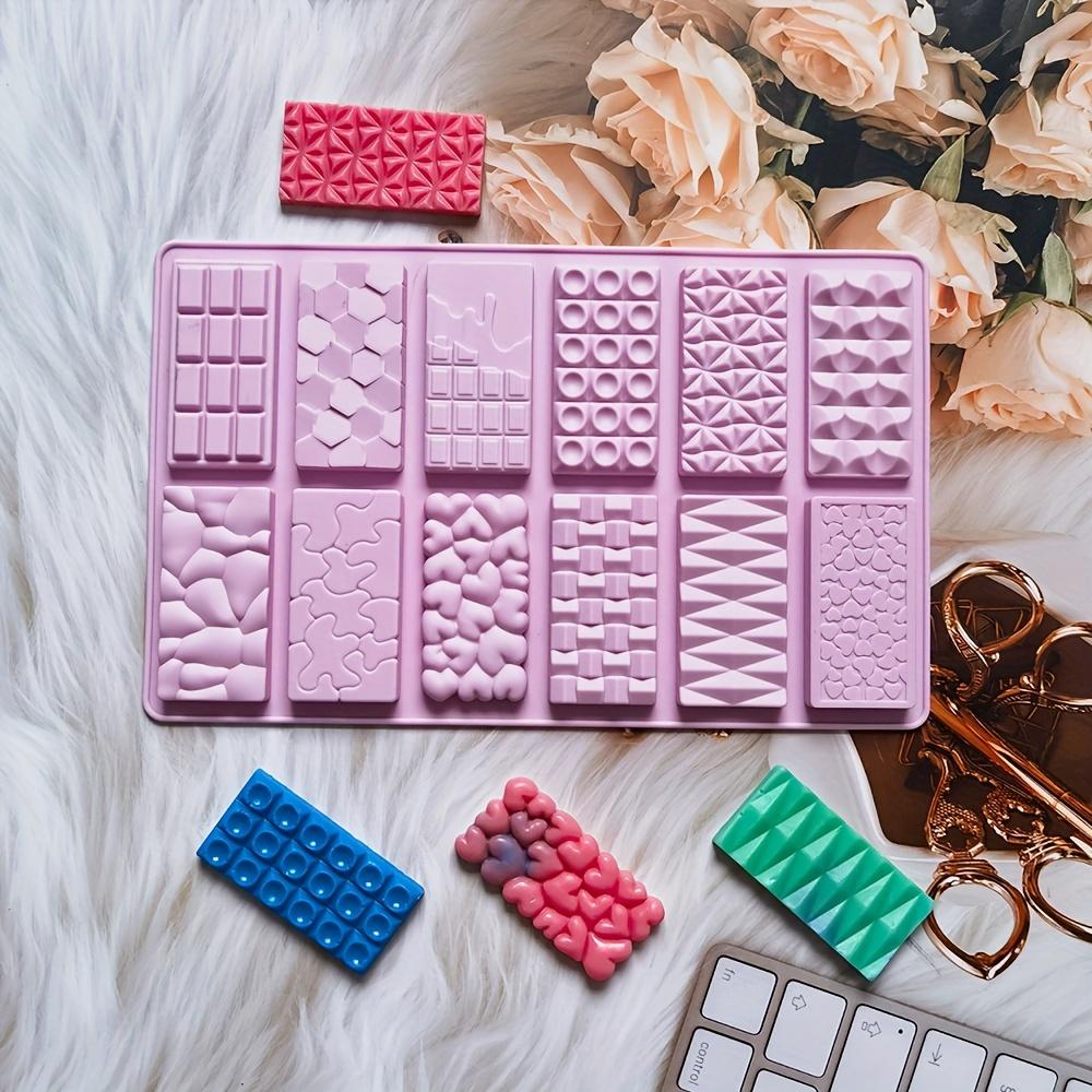 12-fach Silikon Schokoladenform - BPA-frei, 3D Riegeldesign für DIY Pralinen, Gelee & Kuchen Dekoration