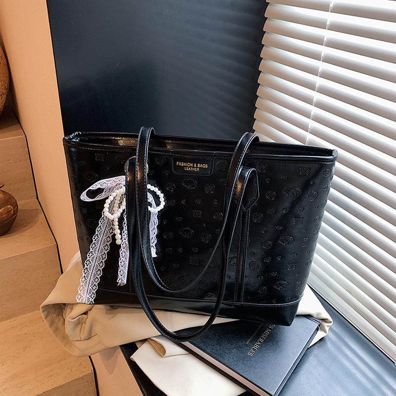 

Сумка-тоут большой вместимости Женская новая модная универсальная сумка через плечо Повседневная сумка для поездок на работу чёрный