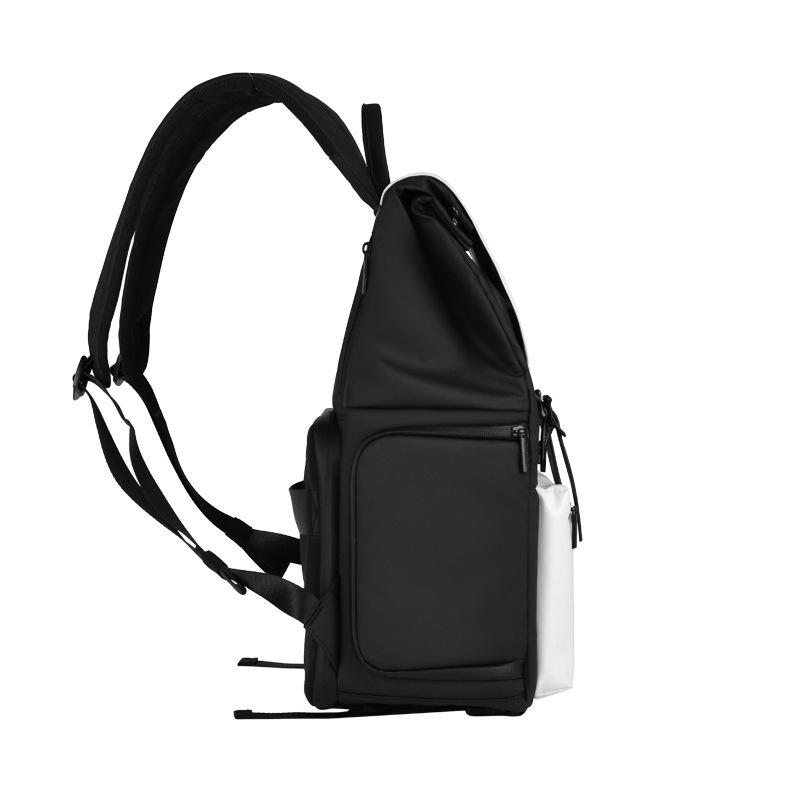 Waterproof SLR Camera Bag With Upper Lower Compartments And Color-Blocking Design Dual-Shoulder Camera Backpack