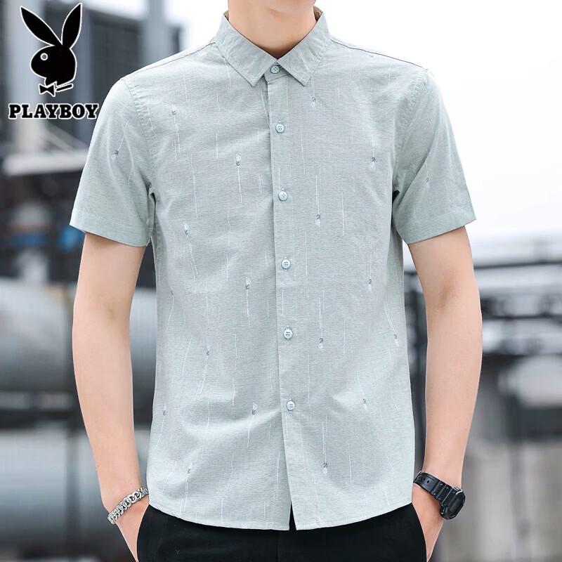 

Playboy Men s 2026 Summer Business Casual Short-Sleeve Shirt 3XL