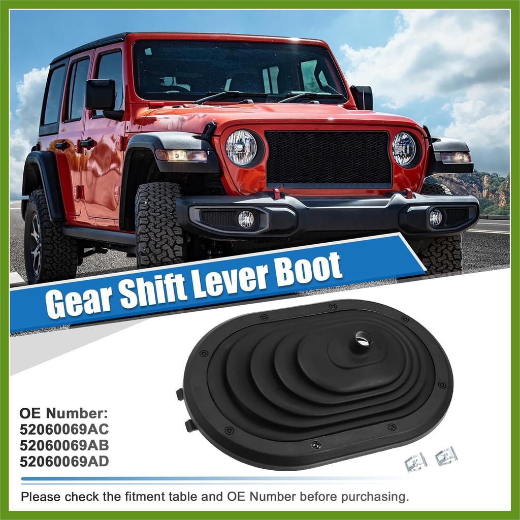 Manual Transmission Gear Shift Lever Boot for Jeep Wrangler 2007 2008 2009 2010 Shift Boot Cover Replaces 52060069AC 52060069AB 52060069AD Vehicle