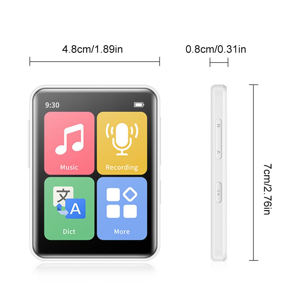 2025 New MP3 Player Bluetooth 5.2 MP4 Music Player 1.77-Inch Touch Screen Music Player with FM Radio Sports Walkman Up to 128 GB
