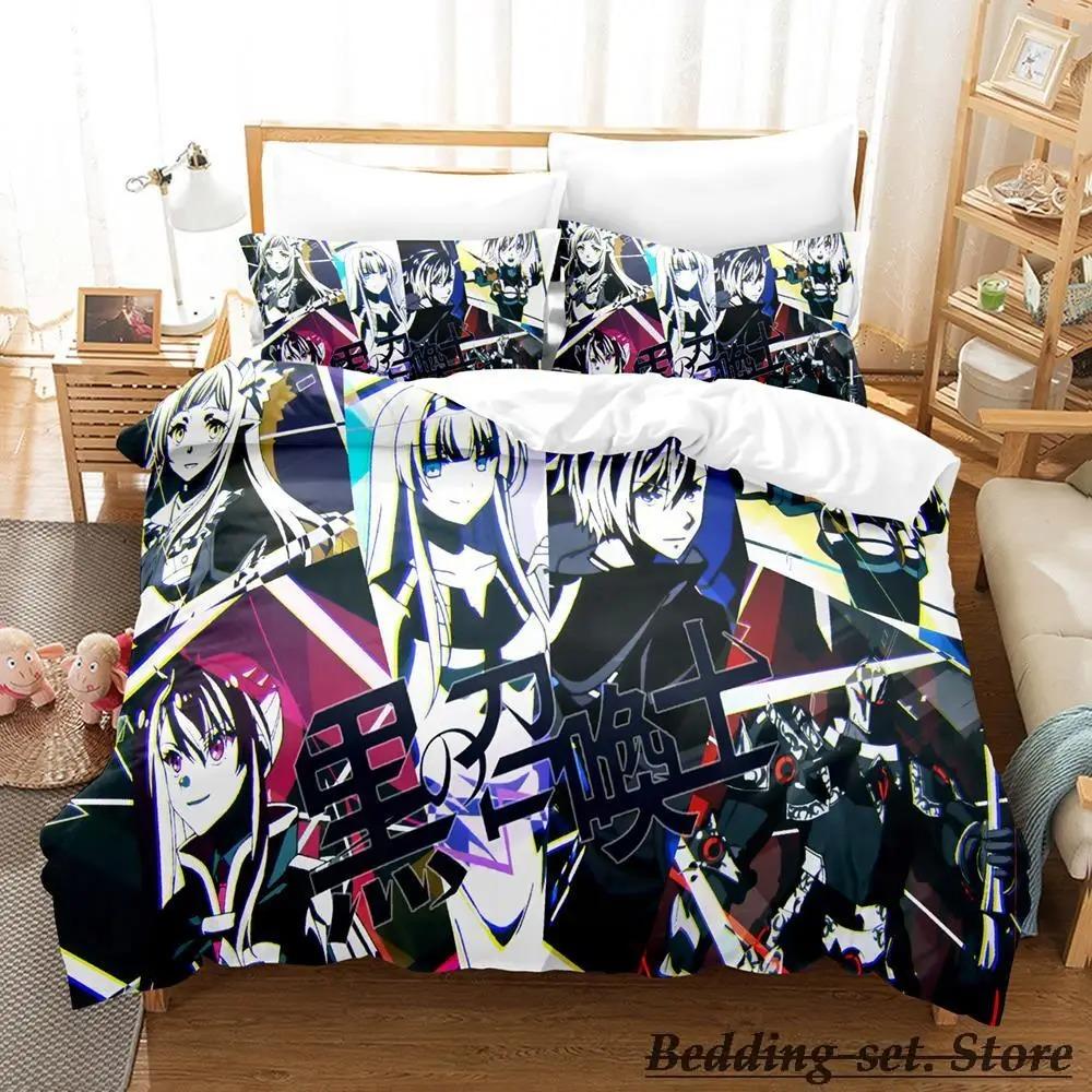 Black Summoner Anime Bedding Set Single Twin Full Queen King Size Duvet Cover Sets for Adult Kid Bedroom