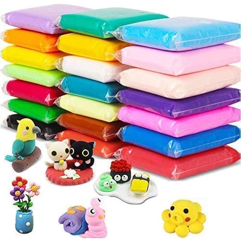 Eclet (Pack Of 12) Air Dry Clay, Colorful Children Soft Clay, Creative Art Crafts, Gifts For Kids-Multi Color. Non-Toxic