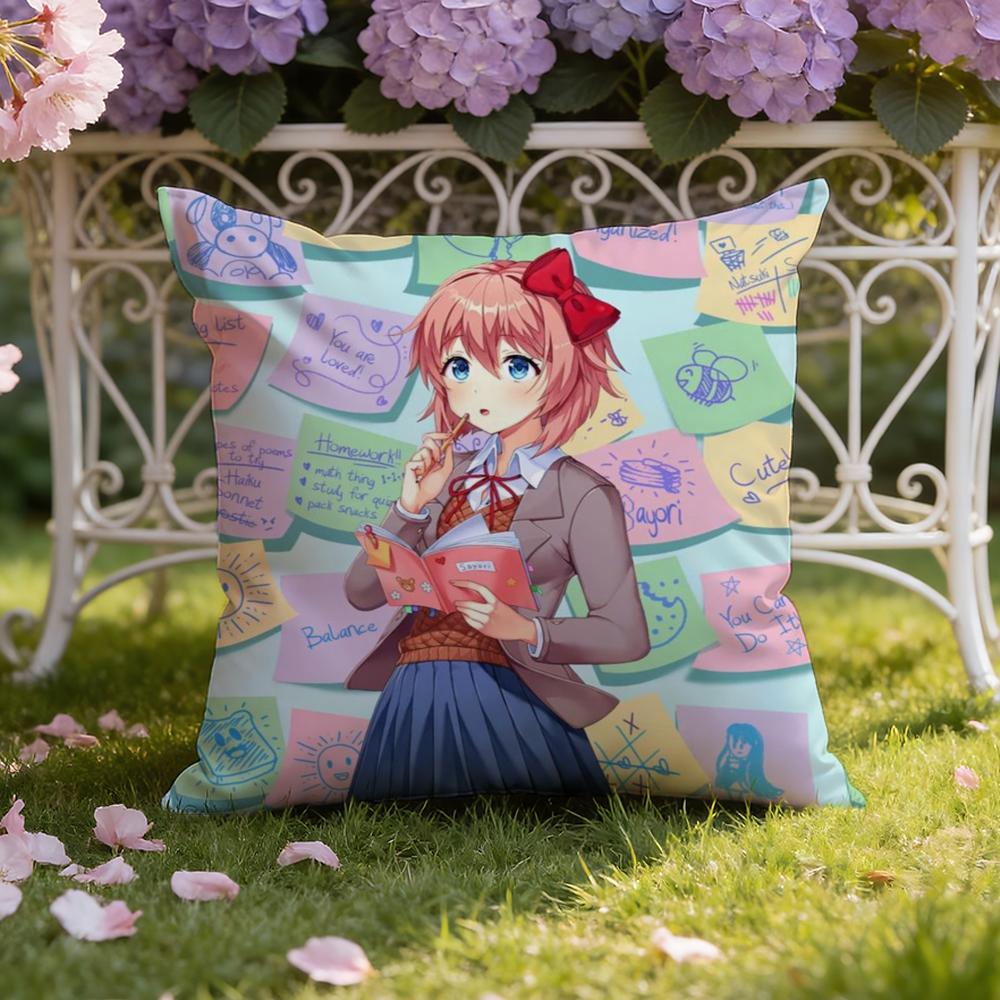 D-Doki L-Literature ClubS Federa per Cuscino Casa & Auto Copricuscino a Doppia Scena: Reversibile per un Comfort Premium
