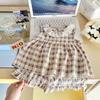 Floral Print Two-Piece Sleeveless Princess Set 1-4Y Top + Shorts Set Sleeveless Outfit  Toddler