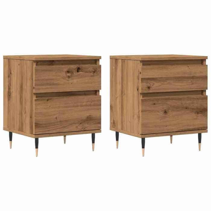 VidaXL Tables de chevet 2 pcs chêne artisanal 40x35x50 cm, meuble de chevet, table d'appoint, armoire de lit, armoire de 857399