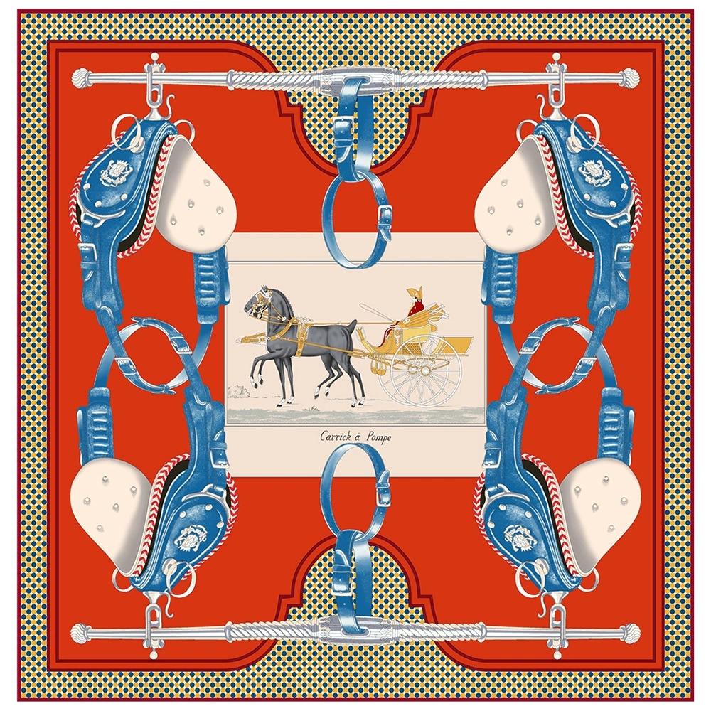 Women Outdor Twill Silk Scarf Shawl Brand 90CM Saddle Design Square Scarf Women Hijab Luxury Foulard Neckerchief Head Scarves