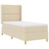 Box Spring Bed with Headboard Cream 90 x 190 cm Fabric